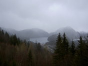 The lake in the distance, through the snowstorm