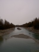 A partly dry riverbed