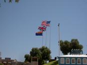 The USA Flag, The British Flag And The Arizona State Flag