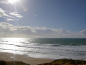 The sun shines ont he sea