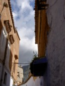 Along one of the narrow streets