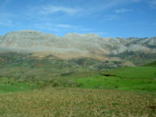 The rock face straight on