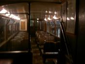 Inside an old electric tram...