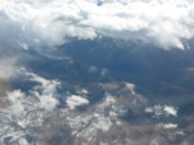 Looking down on a barren landscape