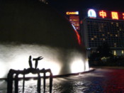 A huge water feature in the cultural center