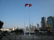 The Ever Blooming Buddha with Chinese flags