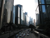 A main road on Hong Kong Island