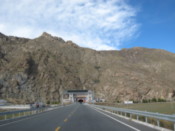 A recently built tunnel through the mountains