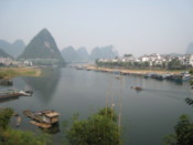 The river running by the town