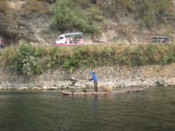 Man with bird-catching fish