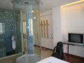 My room, with curiously located shower