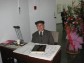 The artist with his book