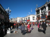 A bustling market street