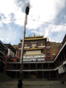A pole of prayer flags