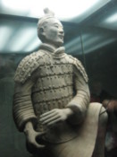 A warrior in a display cabinet