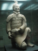 A warrior in a display cabinet