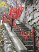 Padlocks with red (luck) ribbons