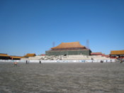 One of the main buildings, under scaffholding