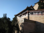 A walkway leading up to the tower