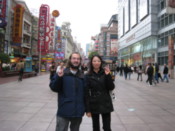 With with a Chinese lady on Nanjing Road