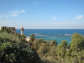 Mosque minaret and the sea