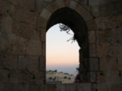 Looking at the sunset through a window