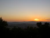 The sun starts to set