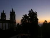 The church, some trees and the sunset