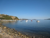 A harbor outside the city