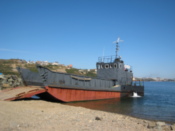 Ship seen near the lighthouse
