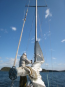 Preparing to sail back to the harbor