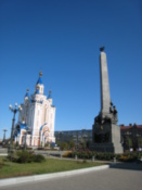 Church and monument on Komsomol Square