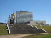 Steps to monument and church