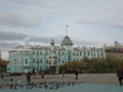 Feeding the birds on Lenin Square