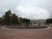 Looking towards the government building