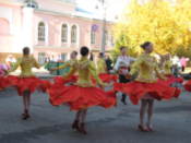 Dancers perform for a city holiday