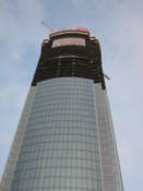 An under-construction skyscraper