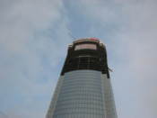 An under-construction skyscraper