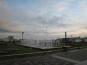 Fountains by the lake