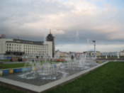 Fountains by the lake