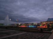 Lake Qaban fountain and waterfalls by night
