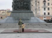 Father and son before the eternal flame
