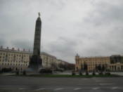 Looking at the war monument square