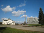 Church, valour monument and obilisk