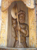 Wooden carving of fairytale character