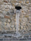 Frozen water outlet at Devin Castle
