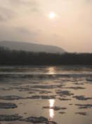 Morava carries ice into the Danube