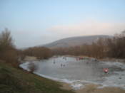 Iec-skating on a frozen bit of the Morava river