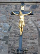 On the cathedral wall