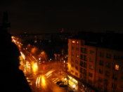 View over Sofia by night